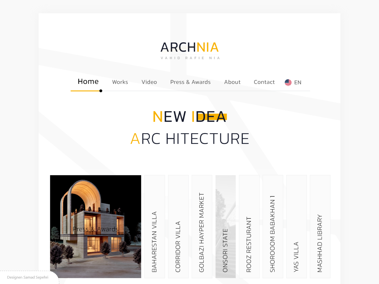 نمونه کار: طراحی رابط کاربری Ui سایت ساختمانی و دکوراسیون